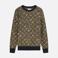 Picture of SCOTCH&SODA MEN'S JACQUARD WOOL-BLEND EXTRA DROPPED SHOULDER PULLOVER - TILES FLOWER DIJON SKY CAPTA 1