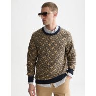 Picture of SCOTCH&SODA MEN'S JACQUARD WOOL-BLEND EXTRA DROPPED SHOULDER PULLOVER - TILES FLOWER DIJON SKY CAPTA 4