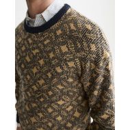 Picture of SCOTCH&SODA MEN'S JACQUARD WOOL-BLEND EXTRA DROPPED SHOULDER PULLOVER - TILES FLOWER DIJON SKY CAPTA 6