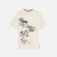 Picture of SCOTCH&SODA MEN'S EMBROIDERY PLACED ARTWORK LOOSE FIT T-SHIRT - EGGNOG 1