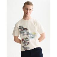 Picture of SCOTCH&SODA MEN'S EMBROIDERY PLACED ARTWORK LOOSE FIT T-SHIRT - EGGNOG 4