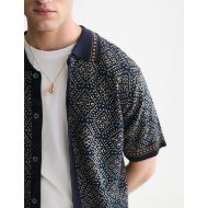 Picture of SCOTCH&SODA MEN'S JACQUARD KNITTED SHORT SLEEVED SHIRT - SOFT GEO SKY CAPTAIN 6