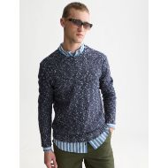 Picture of SCOTCH&SODA MEN'S BOUCLÉ MELANGE WOOL-ALPACA-BLEND REGULAR FIT PULLOVER - SKY CAPTAIN MELANGE 4