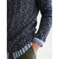 Picture of SCOTCH&SODA MEN'S BOUCLÉ MELANGE WOOL-ALPACA-BLEND REGULAR FIT PULLOVER - SKY CAPTAIN MELANGE 6