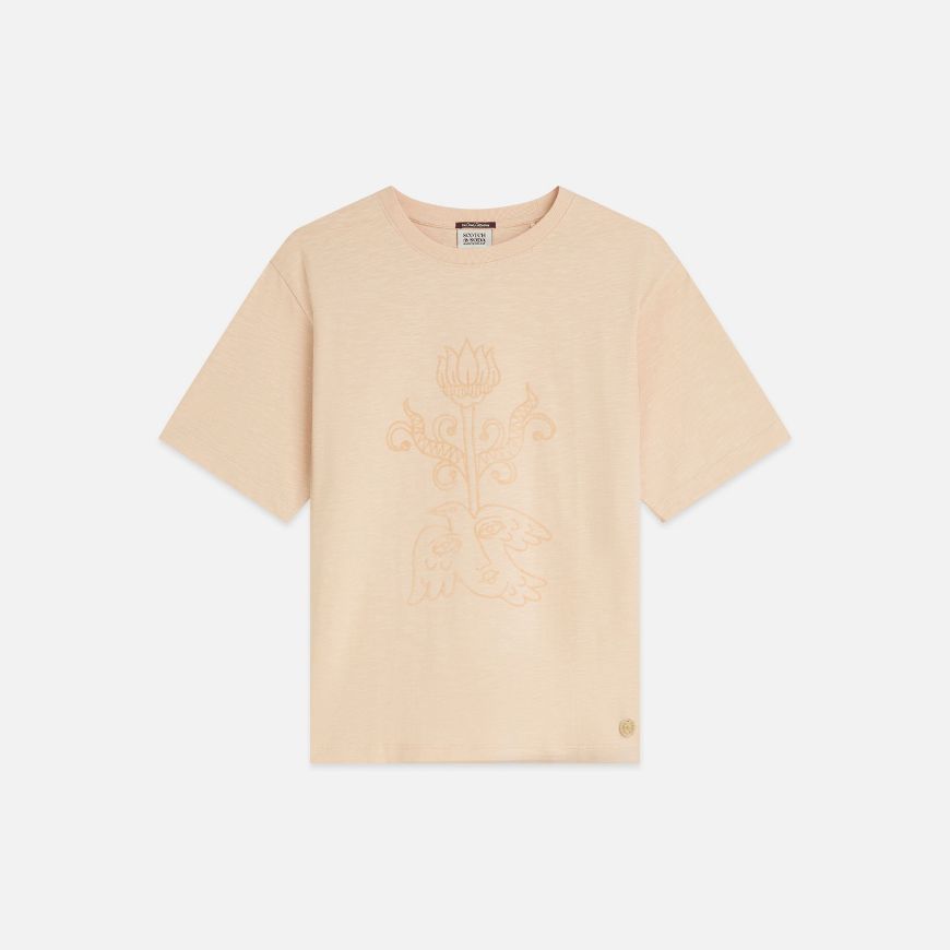Снимка на SCOTCH&SODA ДАМСКА БЛУЗА FLOCK ARTWORK LOOSE FIT - SHIFTING SAND