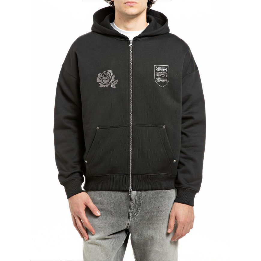 Снимка на REPLAY INC. СУИТШЪРТ FLEECE HOODIE WITH POCKETS AND PRINTS BLACK