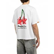 Снимка на REPLAY INC. БЛУЗА SHORT-SLEEVED COTTON T-SHIRT WITH STAR OPTICAL WHITE 2
