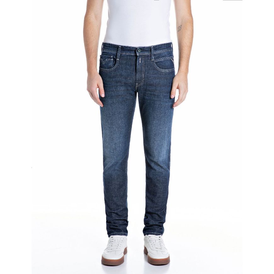 Picture of REPLAY MEN'S ANBASS SLIM-FIT COMFORT INDIGO DENIM JEANS DARK BLUE