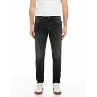 Picture of REPLAY MEN'S ANBASS SLIM-FIT HYPERFLEX BLACK STRETCH DENIM JEANS DARK GREY 1