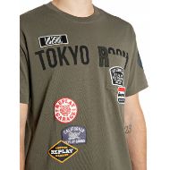 Picture of REPLAY MEN'S RELAXED-FIT T-SHIRT WITH BREAST POCKET AND PATCHES IVY GREEN 3