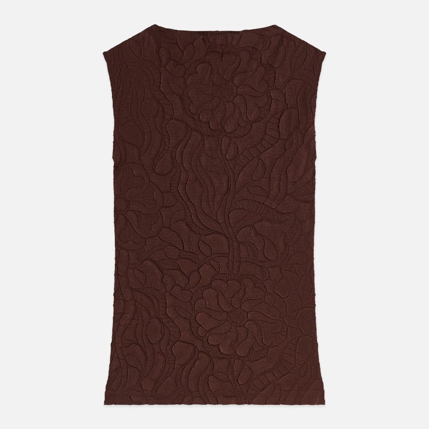 Снимка на SCOTCH&SODA ДАМСКА БЛУЗА EMBOSSED PLEAT MOCK NECK TANK - BITTER CHOCOLATE
