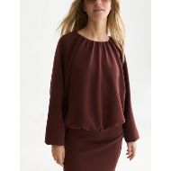 Снимка на SCOTCH&SODA ДАМСКИ СУИТШЪРТ GATHERED TENCEL - BITTER CHOCOLATE 6