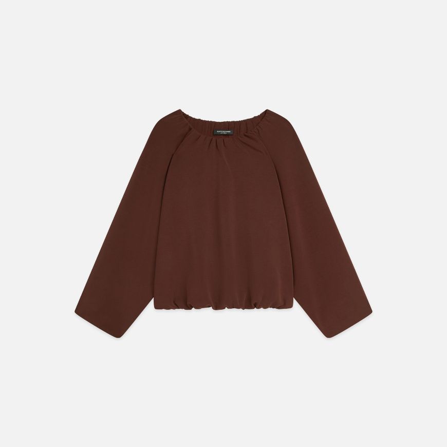 Снимка на SCOTCH&SODA ДАМСКИ СУИТШЪРТ GATHERED TENCEL - BITTER CHOCOLATE
