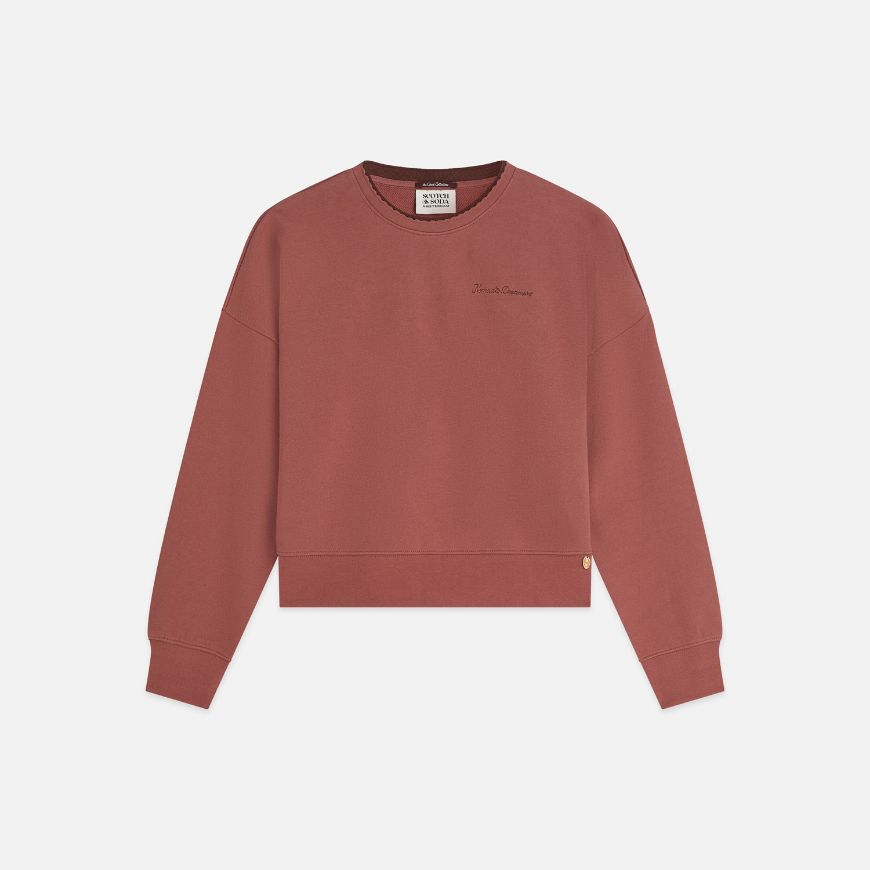 Снимка на SCOTCH&SODA ДАМСКИ СУИТШЪРТ CHEST EMBROIDERY RELAXED FIT - WITHERED ROSE