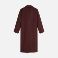 Picture of SCOTCH&SODA WOMEN'S DOUBLE BREASTED WOOL BLEND LONG COAT - BITTER CHOCOLATE 2