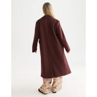 Picture of SCOTCH&SODA WOMEN'S DOUBLE BREASTED WOOL BLEND LONG COAT - BITTER CHOCOLATE 5