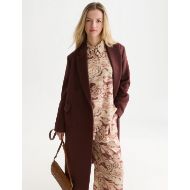 Picture of SCOTCH&SODA WOMEN'S DOUBLE BREASTED WOOL BLEND LONG COAT - BITTER CHOCOLATE 6
