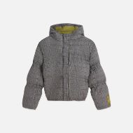 Picture of SCOTCH&SODA WOMEN'S PRINTED CHECK SHORT PUFFER - METEORITE CHECK 1