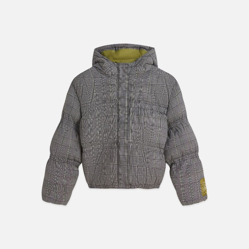 Picture of SCOTCH&SODA WOMEN'S PRINTED CHECK SHORT PUFFER - METEORITE CHECK