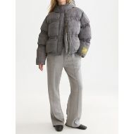 Picture of SCOTCH&SODA WOMEN'S PRINTED CHECK SHORT PUFFER - METEORITE CHECK 7