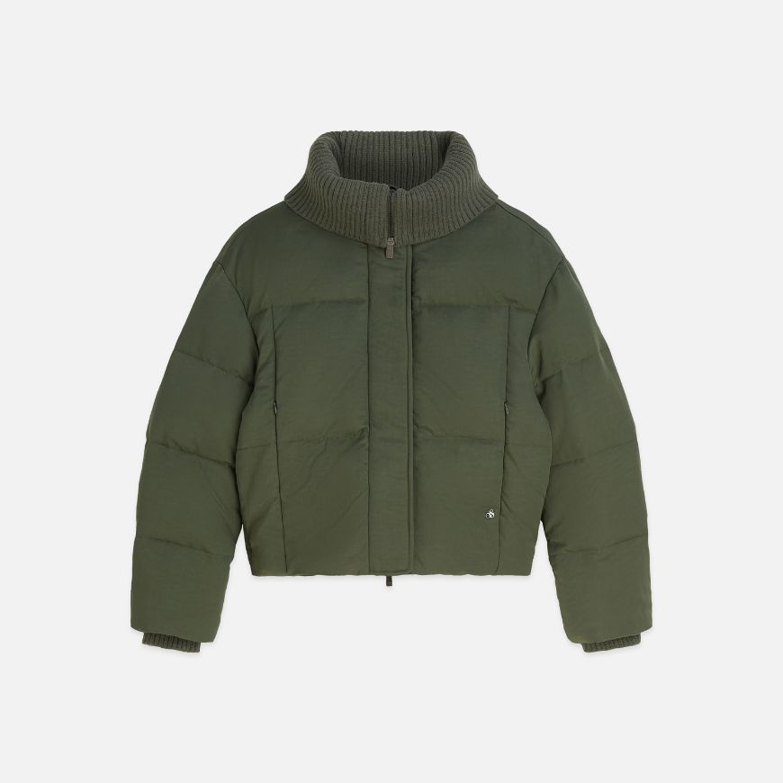 Picture of SCOTCH&SODA WOMEN'S RIB COLLAR SHORT PUFFER - THYME