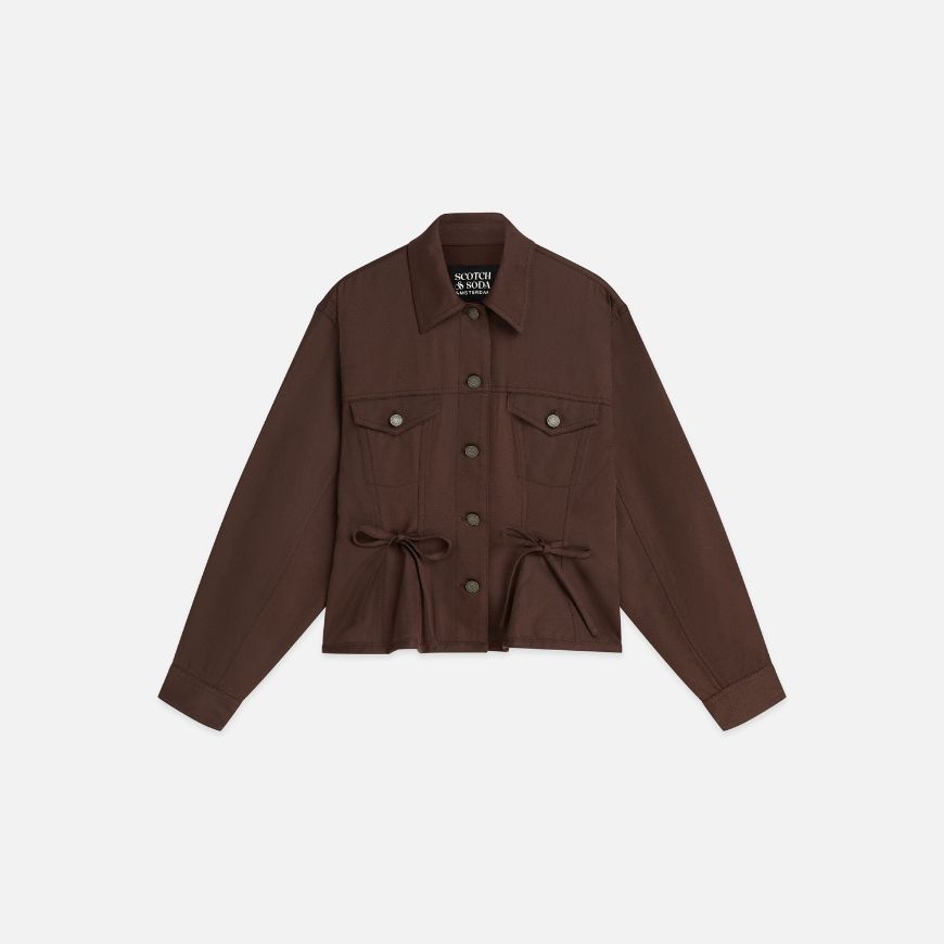 Снимка на SCOTCH&SODA ДАМСКО ЯКЕ FITTED LYOCELL TRUCKER - BITTER CHOCOLATE