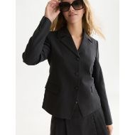 Picture of SCOTCH&SODA WOMEN'S GABARDINE FITTED BLAZER - METEORITE 6