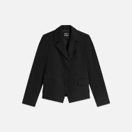 Picture of SCOTCH&SODA WOMEN'S GABARDINE FITTED BLAZER - METEORITE 1