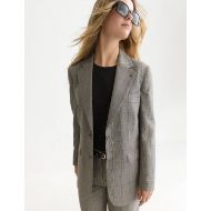 Picture of SCOTCH&SODA WOMEN'S CHECKED OVERSIZED SINGLE BREASTED BLAZER - METEORITE CHECK 6