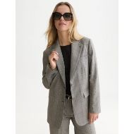 Picture of SCOTCH&SODA WOMEN'S CHECKED OVERSIZED SINGLE BREASTED BLAZER - METEORITE CHECK 4