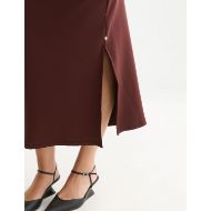 Picture of SCOTCH&SODA WOMEN'S DRAPEY TENCEL SKIRT - BITTER CHOCOLATE 6