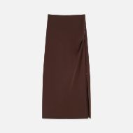Picture of SCOTCH&SODA WOMEN'S DRAPEY TENCEL SKIRT - BITTER CHOCOLATE 1