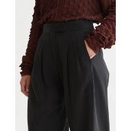 Picture of SCOTCH&SODA WOMEN'S QUINN - MID-RISE WIDE-LEG GABARDINE PANTS - METEORITE 6