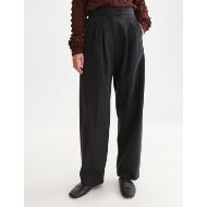 Picture of SCOTCH&SODA WOMEN'S QUINN - MID-RISE WIDE-LEG GABARDINE PANTS - METEORITE 4