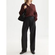Picture of SCOTCH&SODA WOMEN'S QUINN - MID-RISE WIDE-LEG GABARDINE PANTS - METEORITE 7