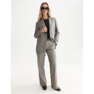 Picture of SCOTCH&SODA WOMEN'S EDIE - HIGH-RISE WIDE-LEG CHECKED PANTS - METEORITE CHECK 7