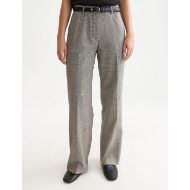 Picture of SCOTCH&SODA WOMEN'S EDIE - HIGH-RISE WIDE-LEG CHECKED PANTS - METEORITE CHECK 4
