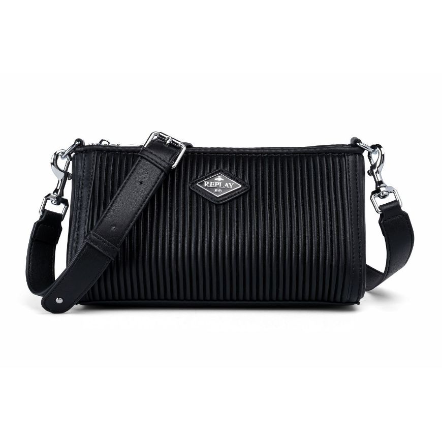 Снимка на REPLAY ДАМСКА ЧАНТА SMOOTH PLEATED SYNTHETIC CROSSBODY BAG BLACK