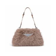 Снимка на REPLAY ДАМСКА ЧАНТА LONG FURRY TEXTILE CROSSBODY BAG DARK BEIGE 1