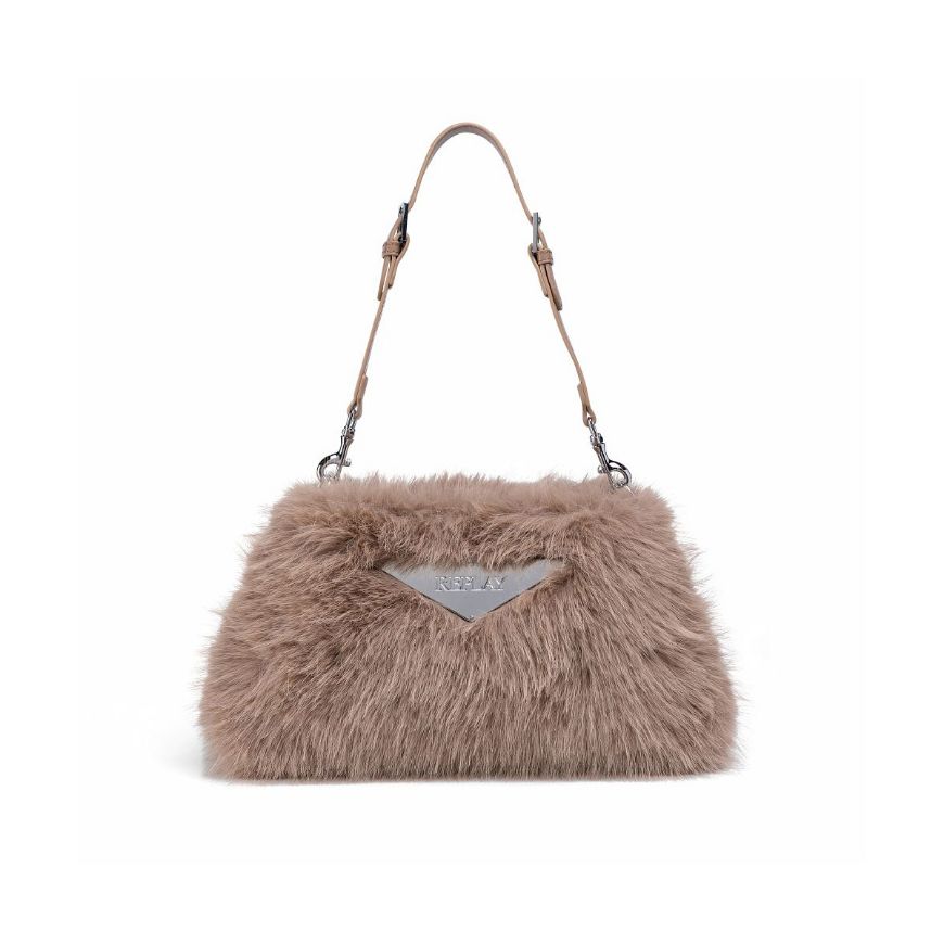 Снимка на REPLAY ДАМСКА ЧАНТА LONG FURRY TEXTILE CROSSBODY BAG DARK BEIGE