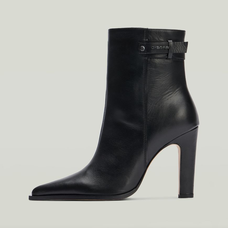Picture of G-STAR WOMEN'S KENT MID LEATHER BOOTS BLACK