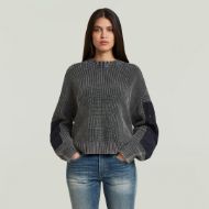 Picture of G-STAR WOMEN'S WASHED MIXED MEDIA CREW DK LEGION BLUE GD 1