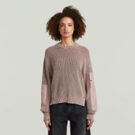 Снимка на G-STAR ДАМСКИ ПУЛОВЕР WASHED MIXED MEDIA CREW NECK KNIT TWILIGHT MAUVE GD 1