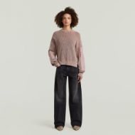 Снимка на G-STAR ДАМСКИ ПУЛОВЕР WASHED MIXED MEDIA CREW NECK KNIT TWILIGHT MAUVE GD 4