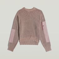Снимка на G-STAR ДАМСКИ ПУЛОВЕР WASHED MIXED MEDIA CREW NECK KNIT TWILIGHT MAUVE GD 6