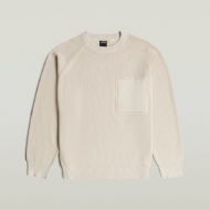 Снимка на G-STAR МЪЖКИ ПУЛОВЕР RAGLAN RIBBED POCKET PULLOVER WHITEBAIT 6
