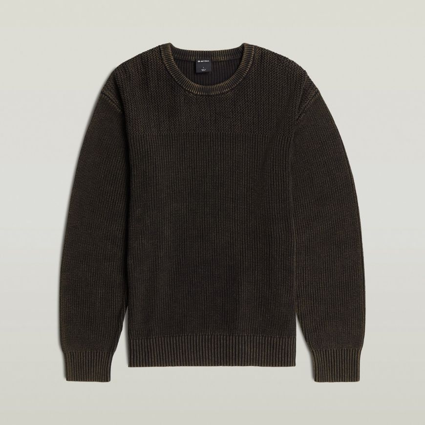 Снимка на G-STAR МЪЖКИ ПУЛОВЕР WASHED RIBBED PULLOVER DK BLACK GD