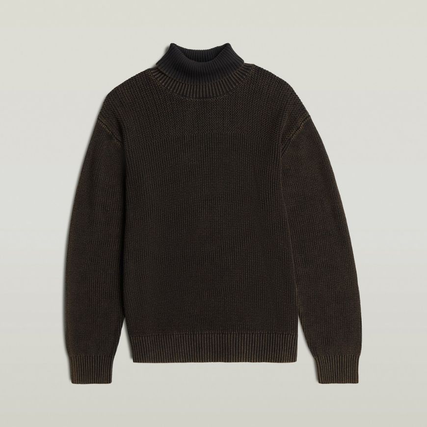 Снимка на G-STAR МЪЖКИ ПУЛОВЕР WASHED RIBBED ROLL NECK KNIT DK BLACK GD