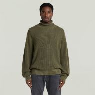 Снимка на G-STAR МЪЖКИ ПУЛОВЕР WASHED RIBBED ROLL NECK KNIT DARK KHAKI GD 1