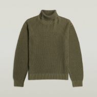 Снимка на G-STAR МЪЖКИ ПУЛОВЕР WASHED RIBBED ROLL NECK KNIT DARK KHAKI GD 6